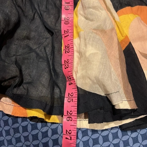 French Connection multi color Abstract print cotton Flare  skirt size 6 - Picture 6 of 11